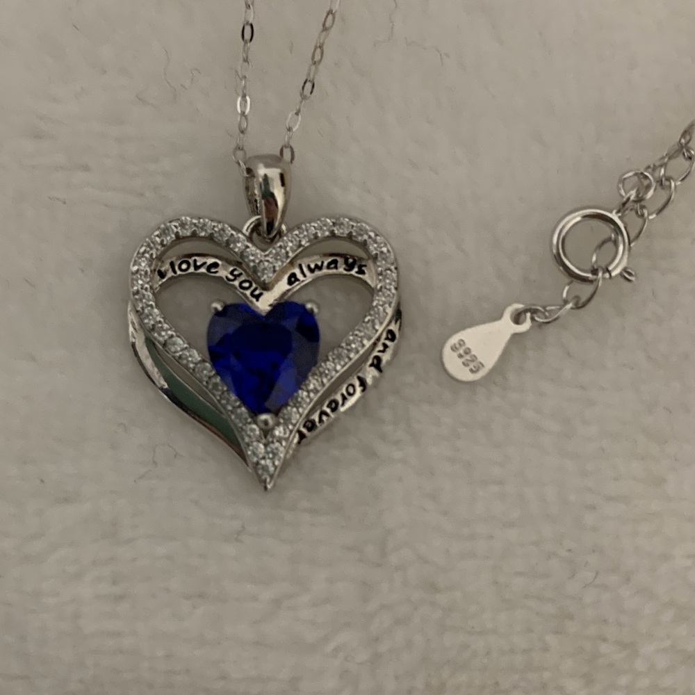 NWT 925 Sterling Silver I love you Always and Forever Necklace